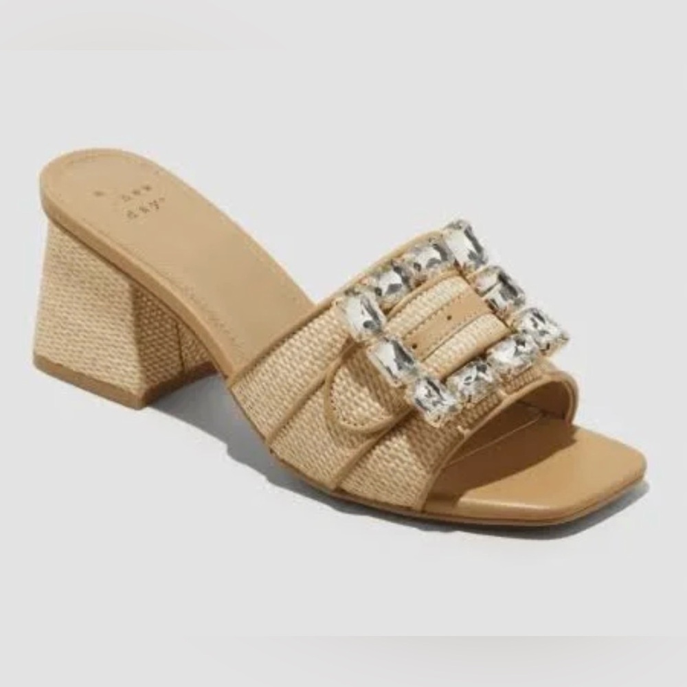 A New Day  Tan Embellished Mules